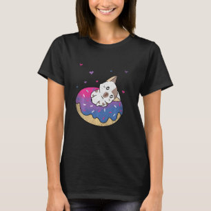 T-shirt Cute Chat Animal Queer Bi Pride Bisexualité Donut 