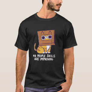 T-shirt Cute Chat Avec Boîte Drôle Mes Compétences En Pers
