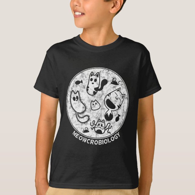 T-shirt Cute chat Bactéries désinfectées Microbiologie Sci (Devant)