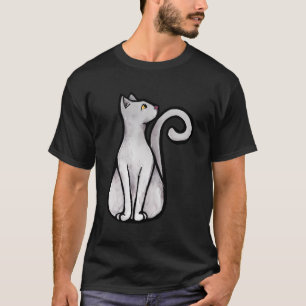 T-shirt Cute Chat Blanc Art Blanc Kitty