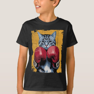 T-shirt Cute Chat Boxer Gants Sport Hommes Femmes Enfants