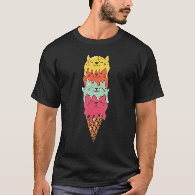 T-shirt Cute chat Cat Crème Cat Dessert Cat (Devant)