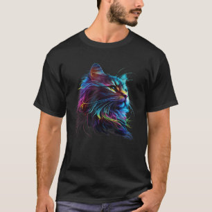 T-shirt Cute Chat coloré pour les amateurs de chatons art 