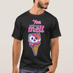 T-shirt Cute Chat Dans Un Cône Vous Me Faites Fondre La Cr