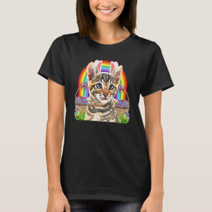 T-shirt Cute chat de Pâques Chasse aux oeufs de lapin Rain