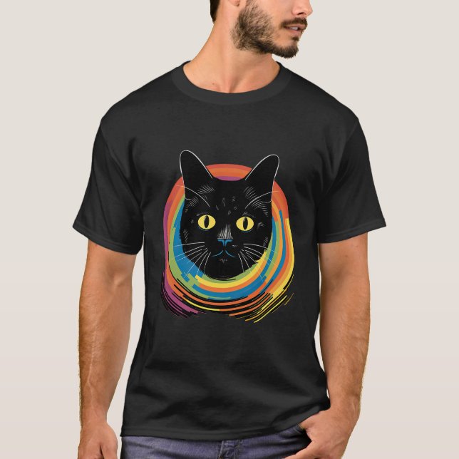 T-shirt Cute Chat Devant Rainbow Cats Lover Catowner (Devant)
