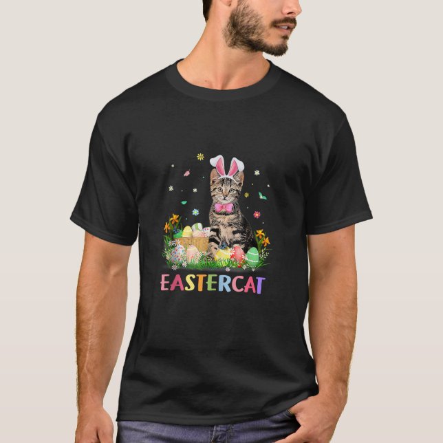 T-shirt Cute Chat Eastercat Drôle Jour de Pâques Bunny (Devant)