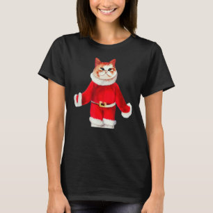 T-shirt Cute Chat en costume de Noël Père Noël Pet Holiday