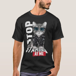 T-shirt Cute Chat En Veste En Cuir Pour Chat 1