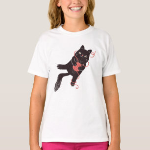 T-shirt Cute Chat Et Fil