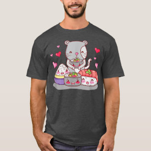 T-shirt Cute Chat et Japon Nourriture Kawaii, Kitty Sushi