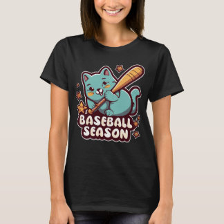 T-shirt Cute Chat Funny Baseball