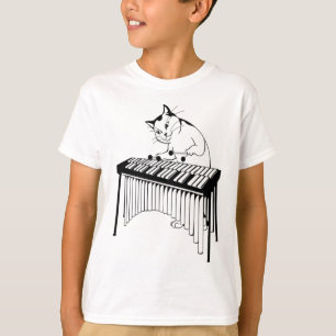 T-shirt Cute Chat Jouer Percussion Musical Xylophone
