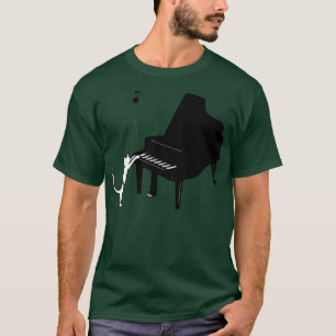 T-shirt Cute Chat Jouer Piano Funny Musicien Art Cadeau 1