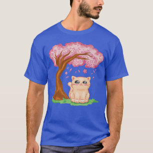 T-shirt Cute Chat Kawaii Japonaise Fleur de Cerise Sakura 