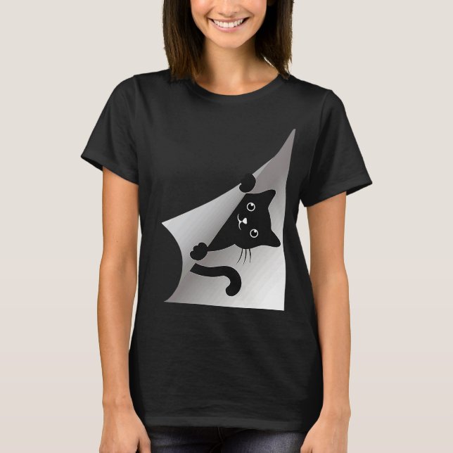T-shirt Cute chat Kitten Noir Pékin Kitty (Devant)