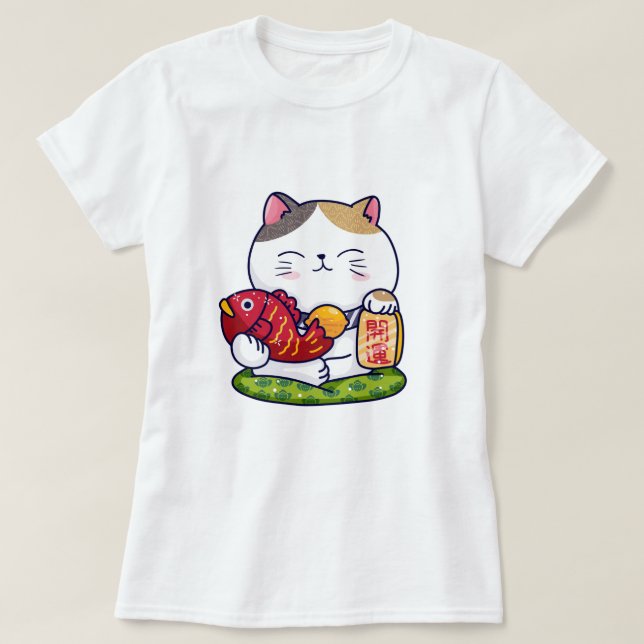 T-shirt Cute Chat Lucky (Design devant)