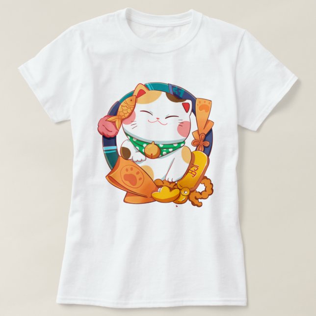 T-shirt Cute Chat Lucky (Design devant)