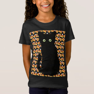 T-Shirt Cute chat noir Candy maïs motif Halloween fun