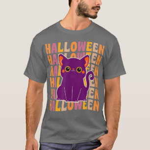 T-shirt Cute Chat Noir les années 70 80s Retro Style Vinta