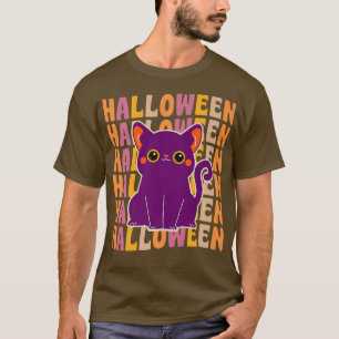 T-shirt Cute Chat Noir les années 70 80s Retro Style Vinta