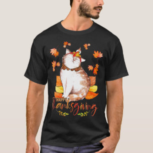 T-shirt Cute Chat Portant Du Casquette De Poulet Automne T