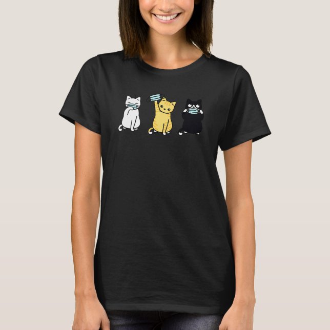 T-shirt Cute Chat Porte Visage Masque Cute Adorable Kitten (Devant)