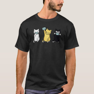 T-shirt Cute Chat Porte Visage Masque Cute Adorable Kitten