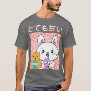 T-shirt Cute chat Rabbit Canard Boba Tea Bubble Kawaii Tea