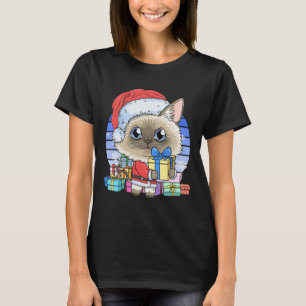 T-shirt Cute chat siamois Santa Claus Noël Noël Noël Noël