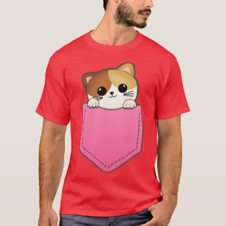 T-shirt Cute chaton dans une poche