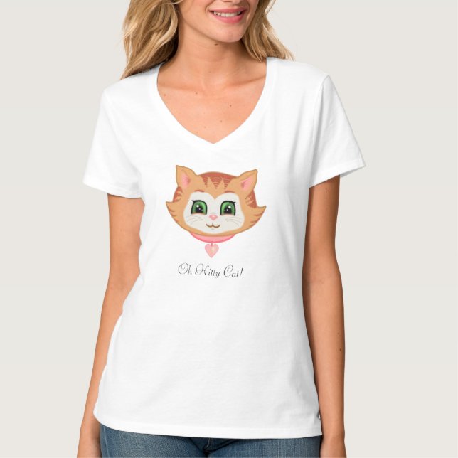 T-shirt Cute chaton tabby et calligraphie (Devant)