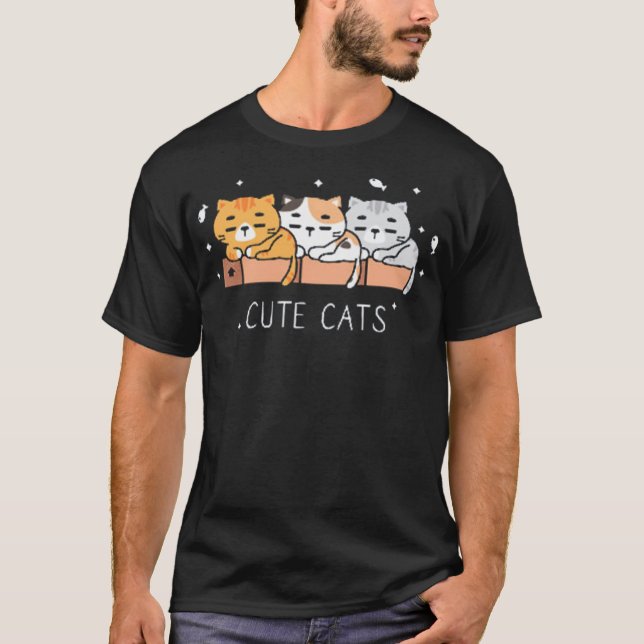 T-shirt Cute chats sans soudure (Devant)