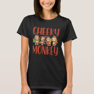T-shirt Cute Cheeky Singe Face Jungle Animal sauvage