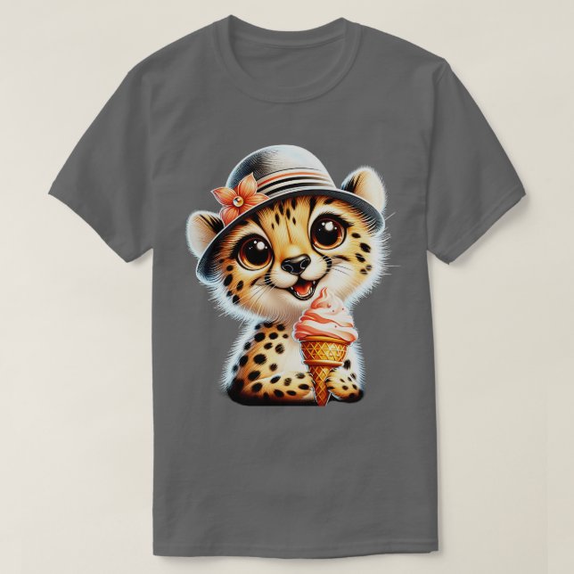 T-shirt Cute cheetah léopard crème glacée été vibes 4 (Design devant)