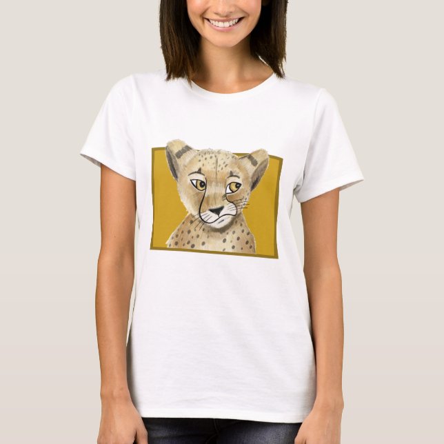 T-shirt Cute Cheetah - Safari Animal Graphic Tee (Devant)