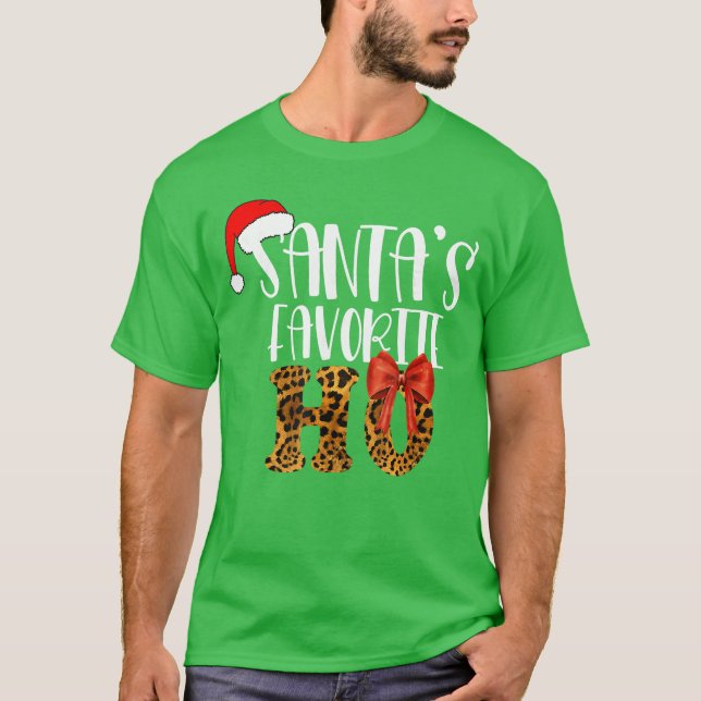 T-shirt Cute Cheetah Santas Favorite Ho Christmas Funny Na (Devant)