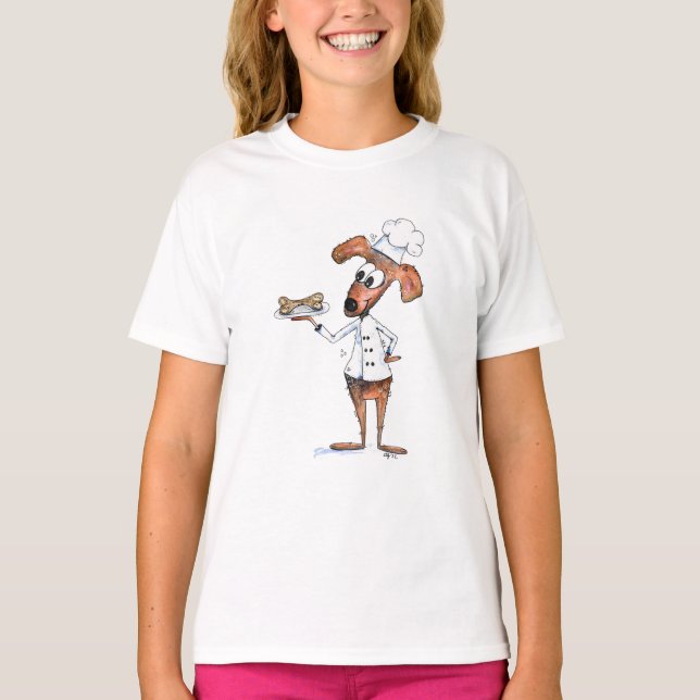 T-shirt Cute chef de chien Whimsical (Devant)