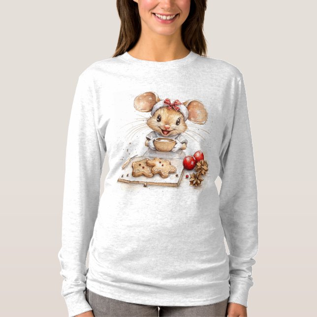 T-shirt Cute chef de souris Christmas (Devant)