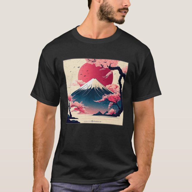 T-shirt Cute Cherry Blossom Illustration Pink Women Kids (Devant)