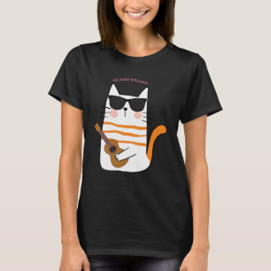 T-shirt Cute Chibi Chat avec Guitare Drôle cadeau
