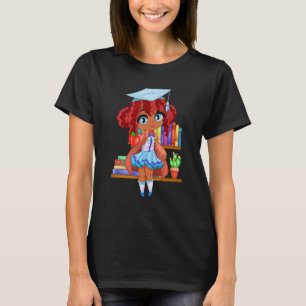 T-shirt Cute Chibi Gacha Style Fashion School Girl Avec Bo