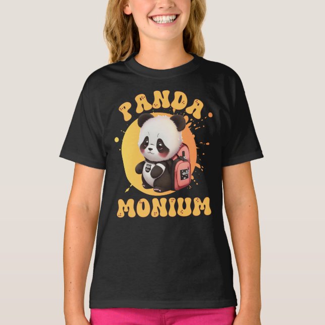 T-shirt Cute Chibi Kawaii Panda Nom de l'école Année de re (Devant)