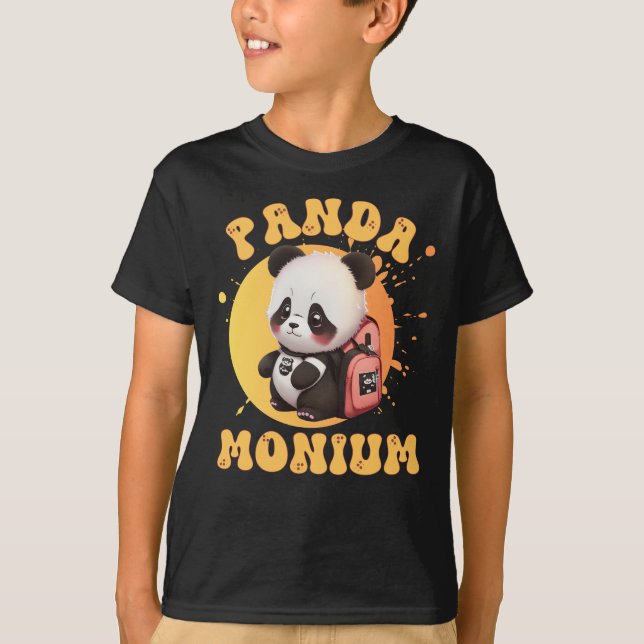 T-shirt Cute Chibi Kawaii Panda Nom de l'école Année de re (Devant)