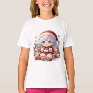 T-shirt Cute Chibi Santa Girl's Christmas