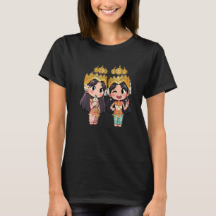 T-shirt Cute Chibi Style Cambodian Khmer Apsara Bff ami