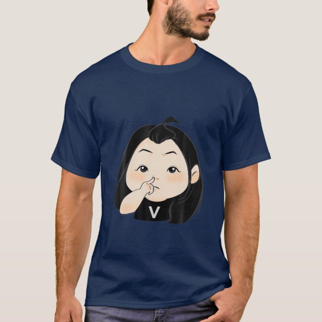 T-shirt Cute Chibi Style Kawaii Anime Girl (Devant)