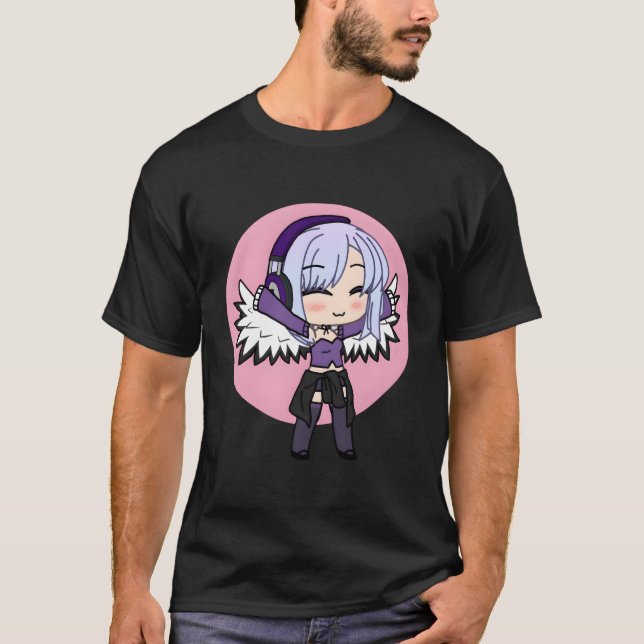 T-shirt Cute Chibi Style Kawaii Anime Girl avec ailes (Devant)