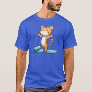 T-shirt Cute Chibi Yoga Cat funny