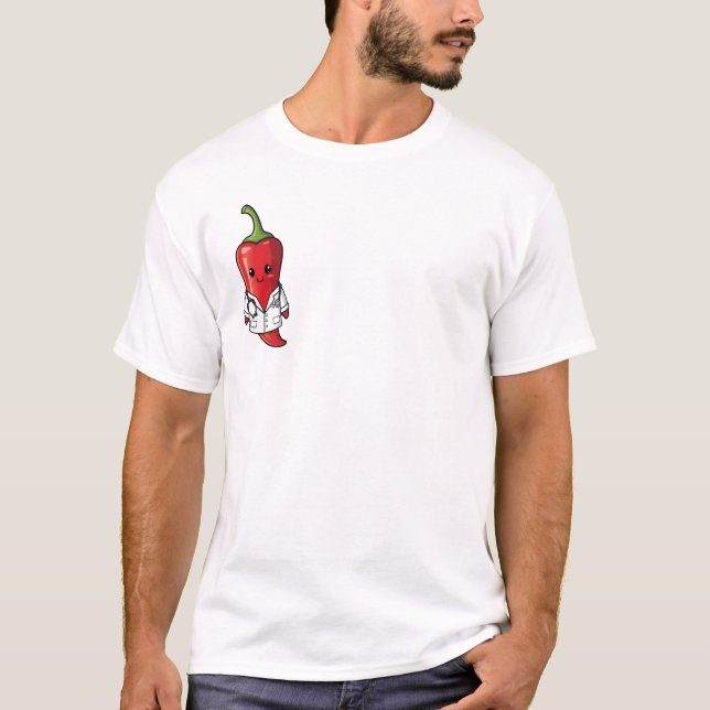 T-shirt Cute Chili Pepper Doctor Character (Devant)